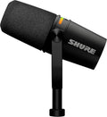 Microphone podcast USB C XLR auto level filtre anti pop réverbération