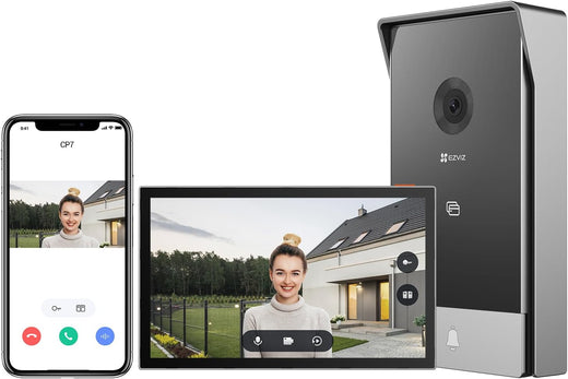 Talkie walkie vidéo 2K écran 7 pouces détection présence vision nocturne étanche WiFi
