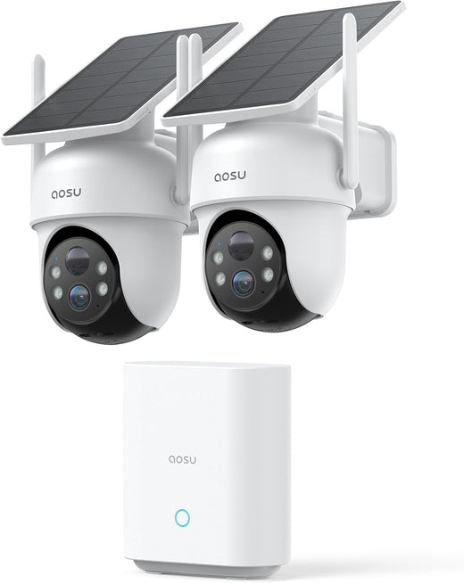 Kit caméras surveillance 2K solaire PTZ suivi automatique stockage local