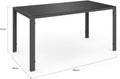 Salon jardin Madrid table 150 cm 6 chaises empilables gris anthracite