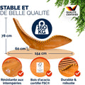 Lot 2 chaises longue bascule bois acacia pliables ergonomiques